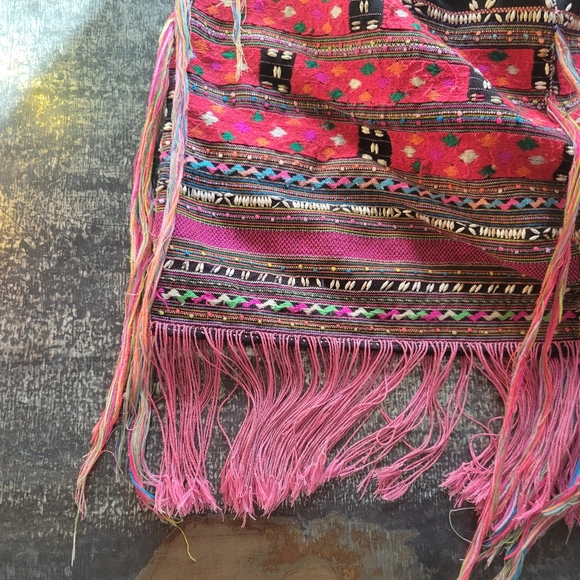 Elliot Mann Oversized Fringe Detail Boho Hippy bag with leather handle - Picture 3 of 14